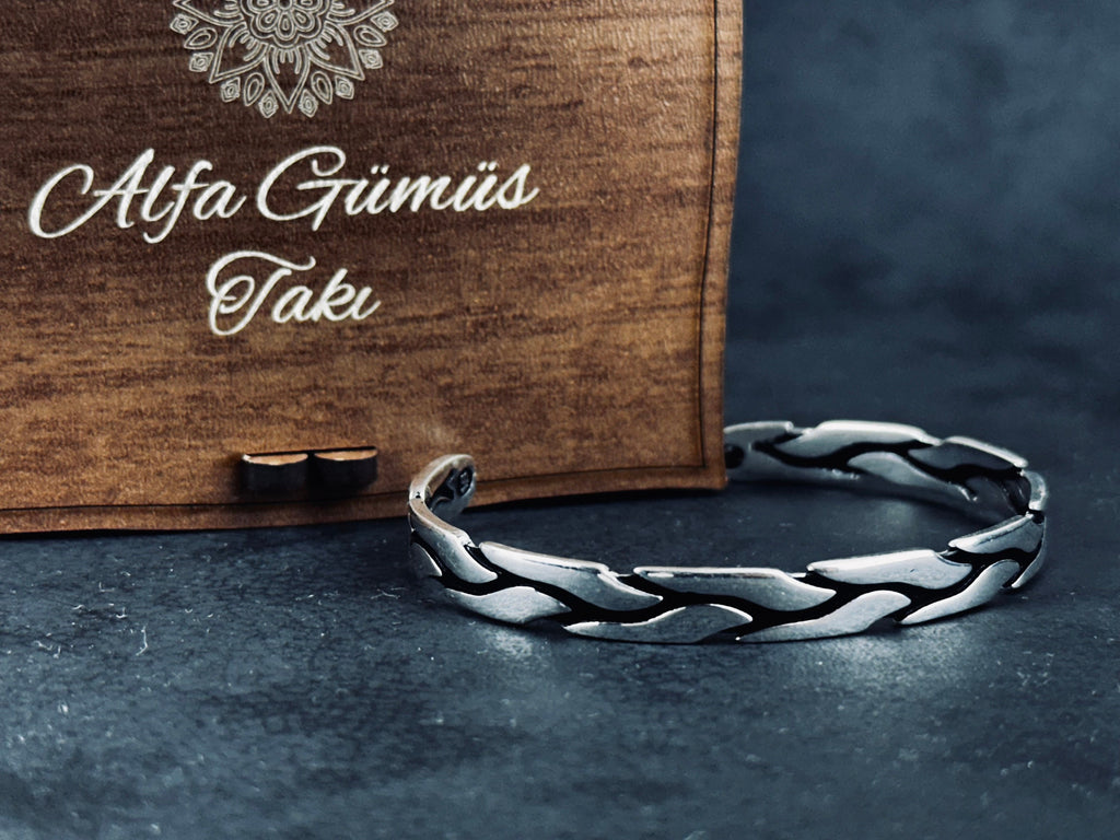 925 Ayar Gümüş Hayat Ağacı Bileklik: El Yapımı, Ayarlanabilir Tasarım