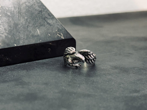 Boho Sterlin Gümüş Kartal Yüzük, Ayarlanabilir Bant (Unisex)
