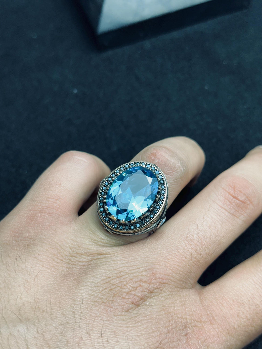 Paraiba Turmalin Yüzük: Erkekler İçin Gümüş İddialı Takı