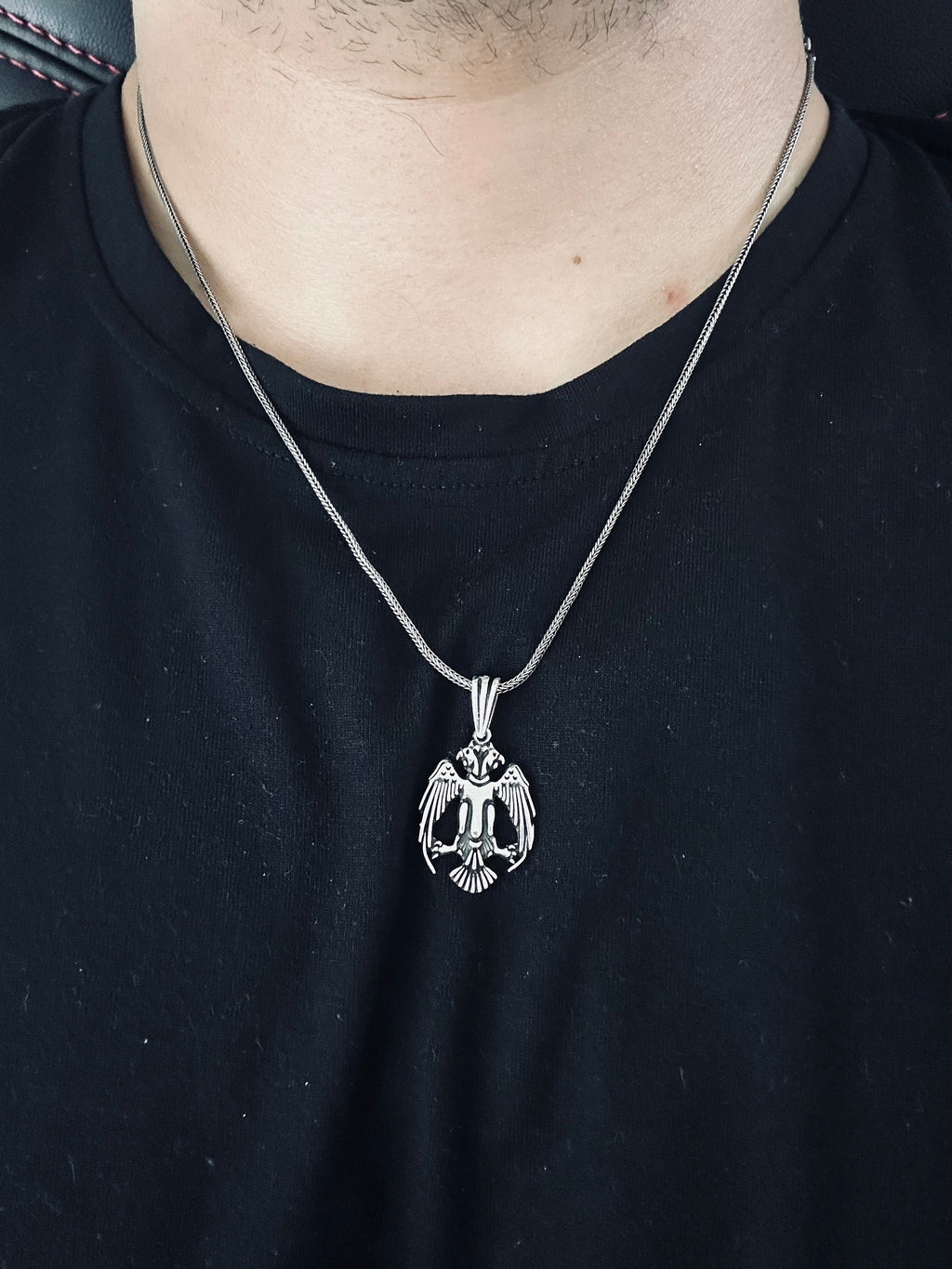 Gümüş Kartal Kolye: Selçuklu Çift Başlı Kolye Ucu - Tarihi Tasarım