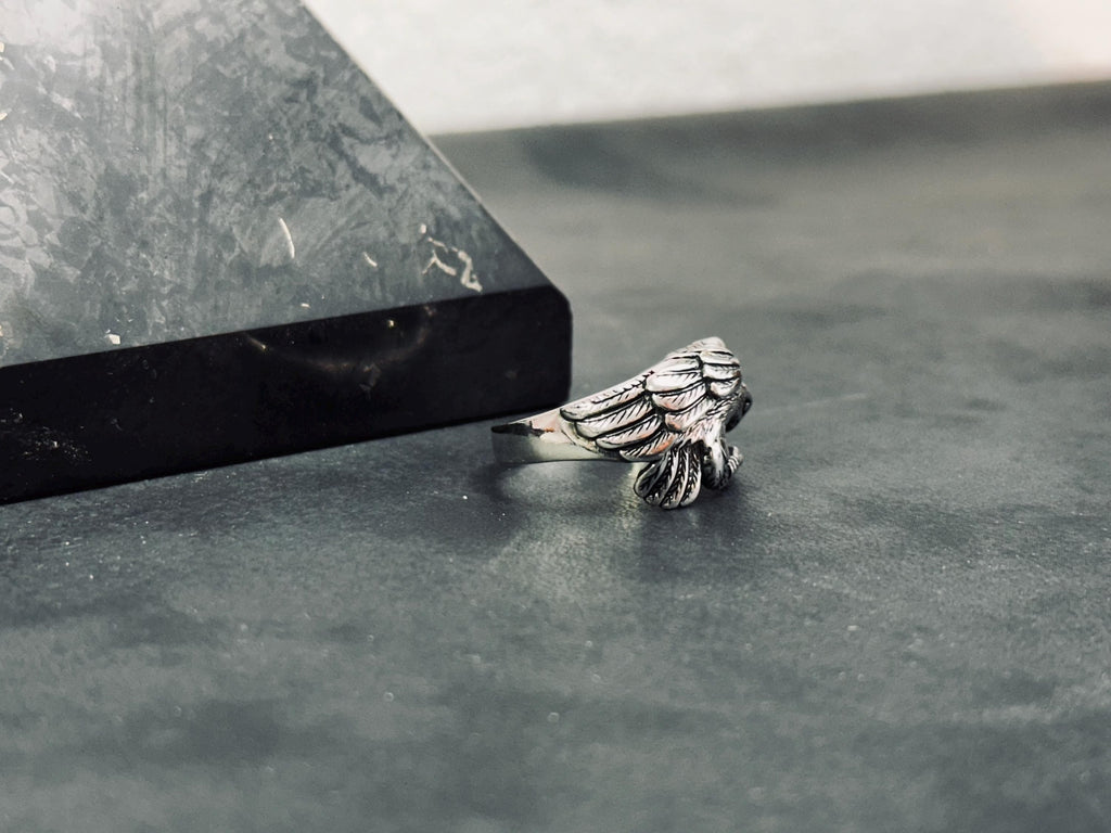 Boho Sterlin Gümüş Kartal Yüzük, Ayarlanabilir Bant (Unisex)