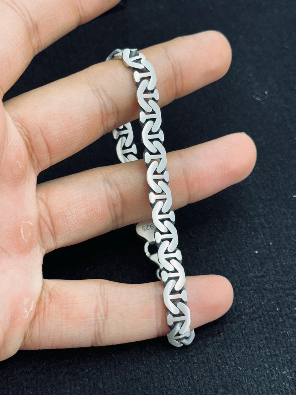Curb Zincir Bileklik: Gümüş Küba Bağlantılı - El Yapımı Stil