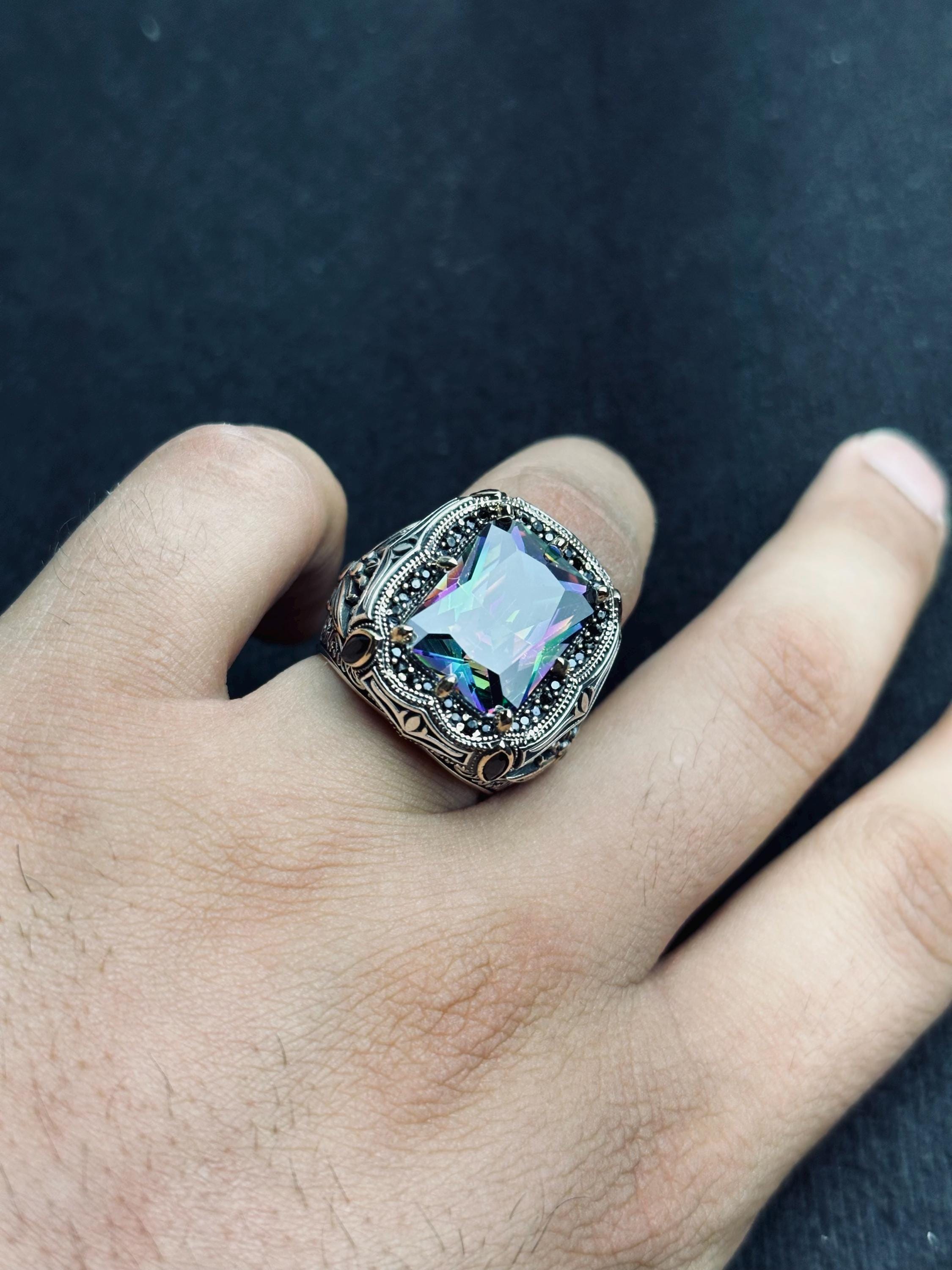 Mistis Topaz Yüzük: El Yapımı Cesur Takı (Türk 925 Ayar Gümüş)