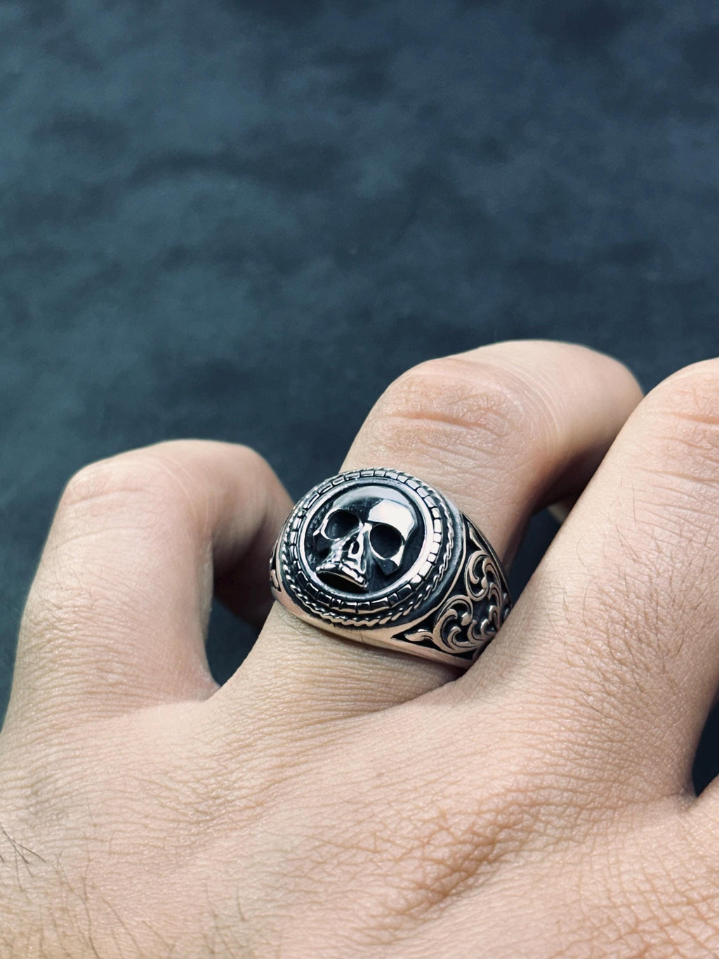 Kurukafa Yüzük: El Yapımı Gümüş - Gotik Motorcu Takısı