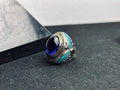 İslami Gümüş Yüzük: Mavi Zirkon Oval Taş (El Yapımı Türk Takı)