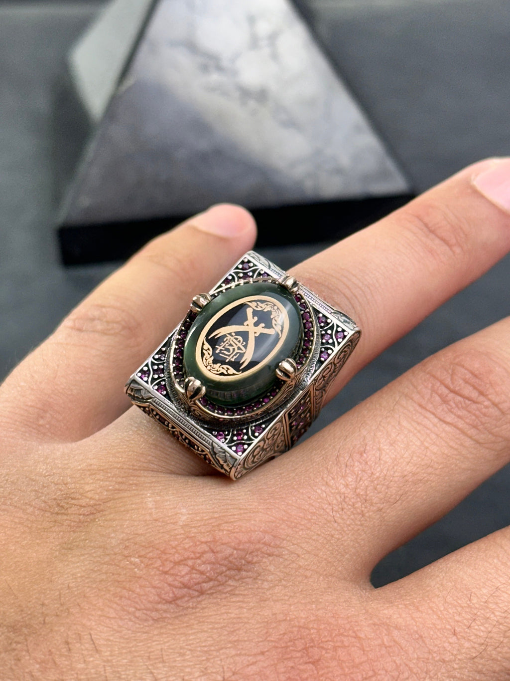 Zülfikar Kılıç Yüzüğü: El Yapımı Gümüş, Büyük Erkek Şövalye Yüzüğü