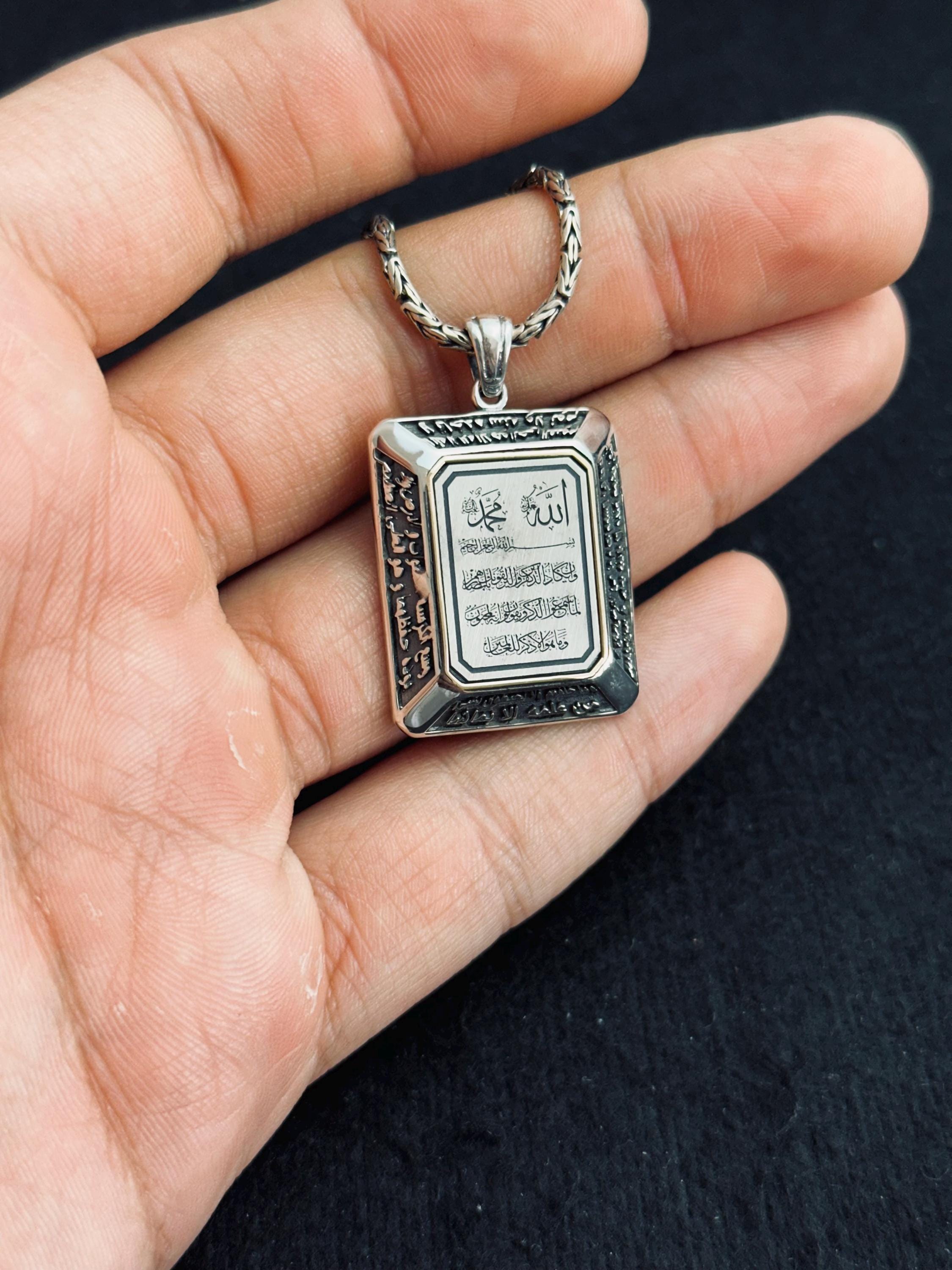 Arapça Ayet Kolye - El Yapımı Gümüş, Türk Tarzı