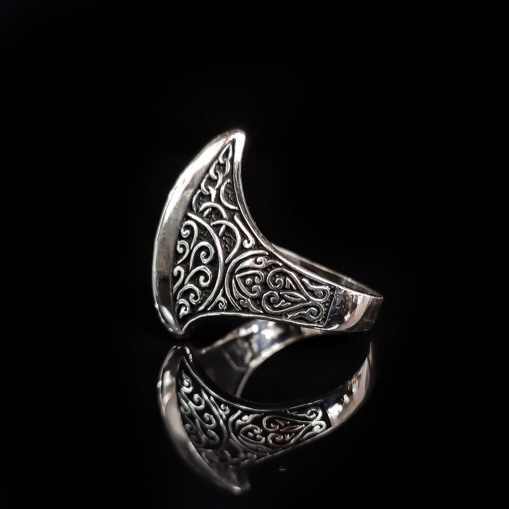 Ouroboros Sterlin Gümüş Yüzük, Erkek Gotik Sonsuzluk Stili (El Yapımı)