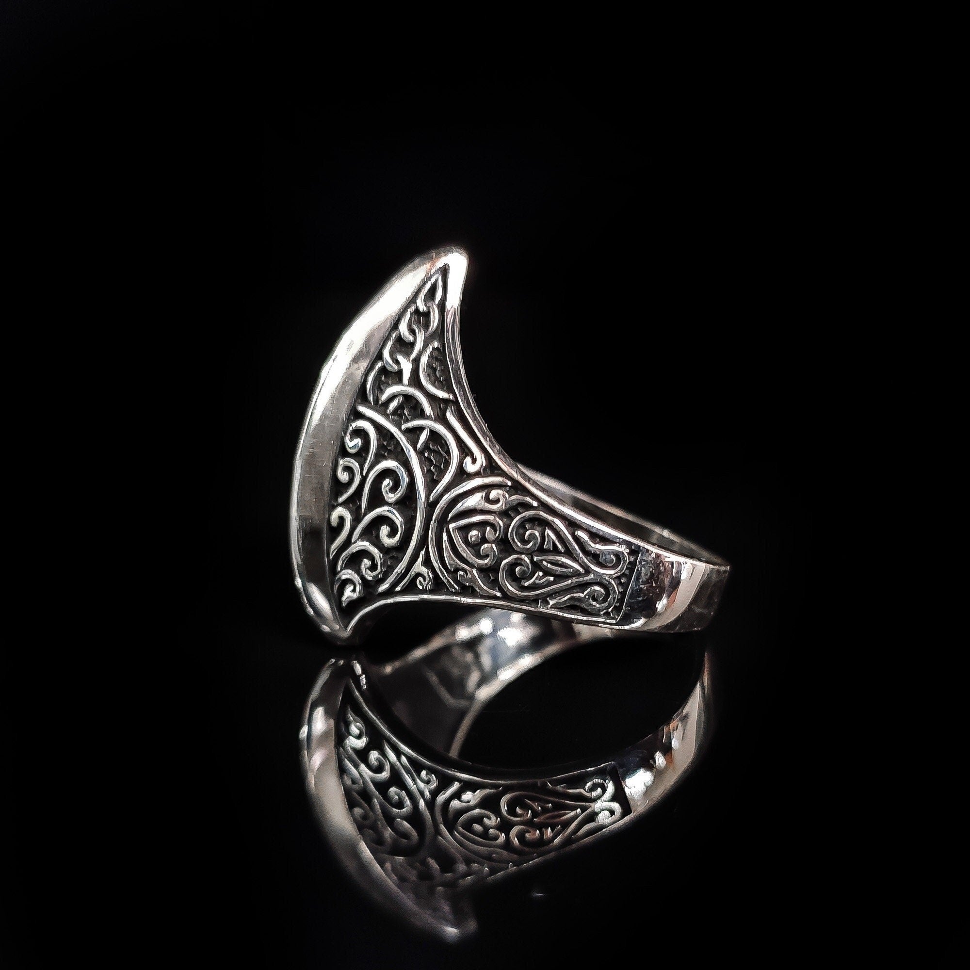Ouroboros Sterlin Gümüş Yüzük, Erkek Gotik Sonsuzluk Stili (El Yapımı)