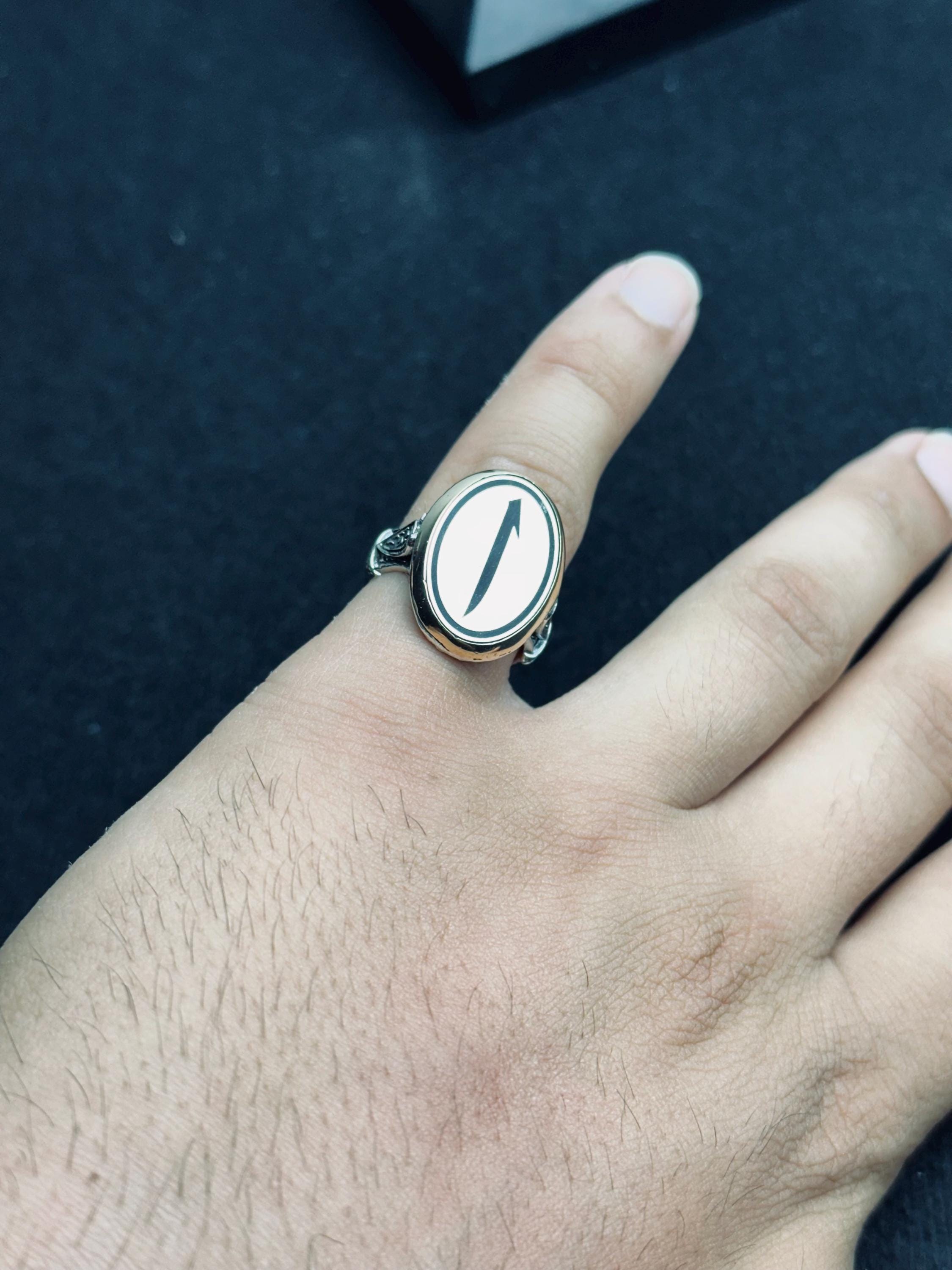 İslami 925 Ayar Gümüş Elif Vav Minimalist Oval Yüzük (Unisex)