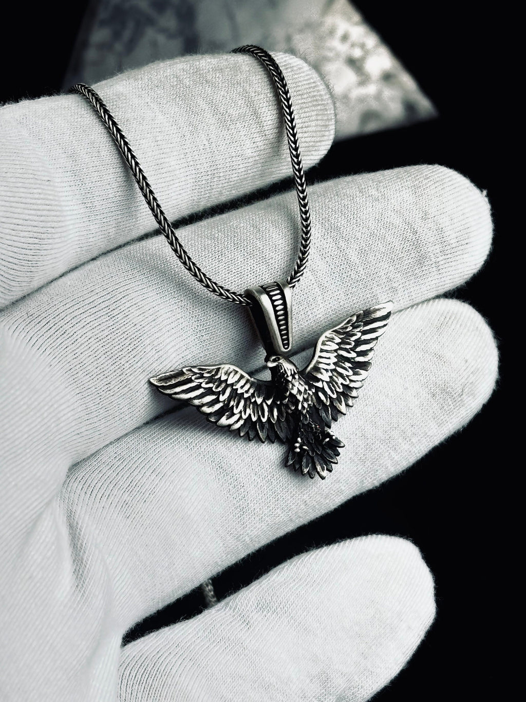 Kartal Kolye: Gümüş El Yapımı Takı (Çeşitli Uzunluklarda)