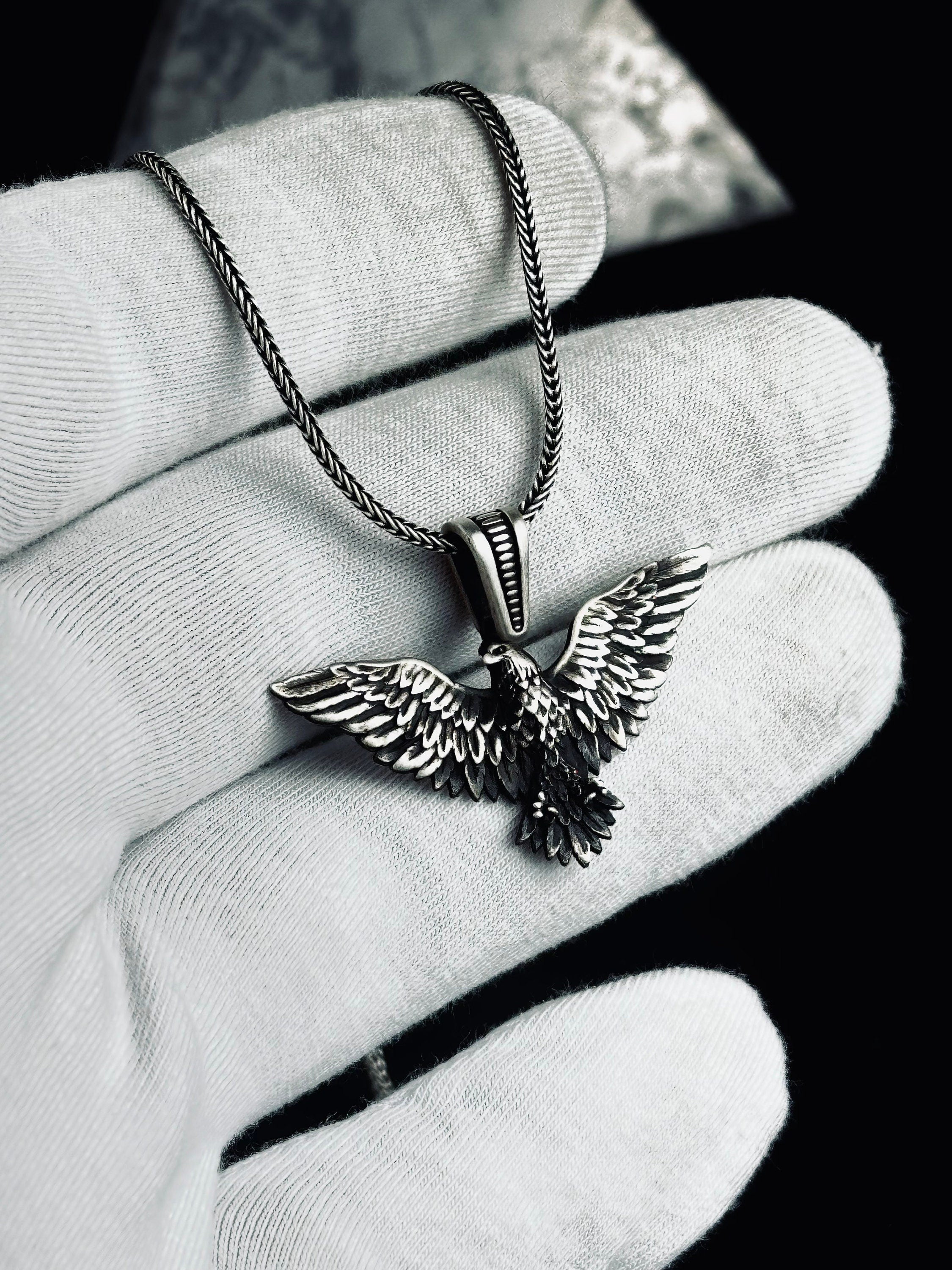 Kartal Kolye: Gümüş El Yapımı Takı (Çeşitli Uzunluklarda)