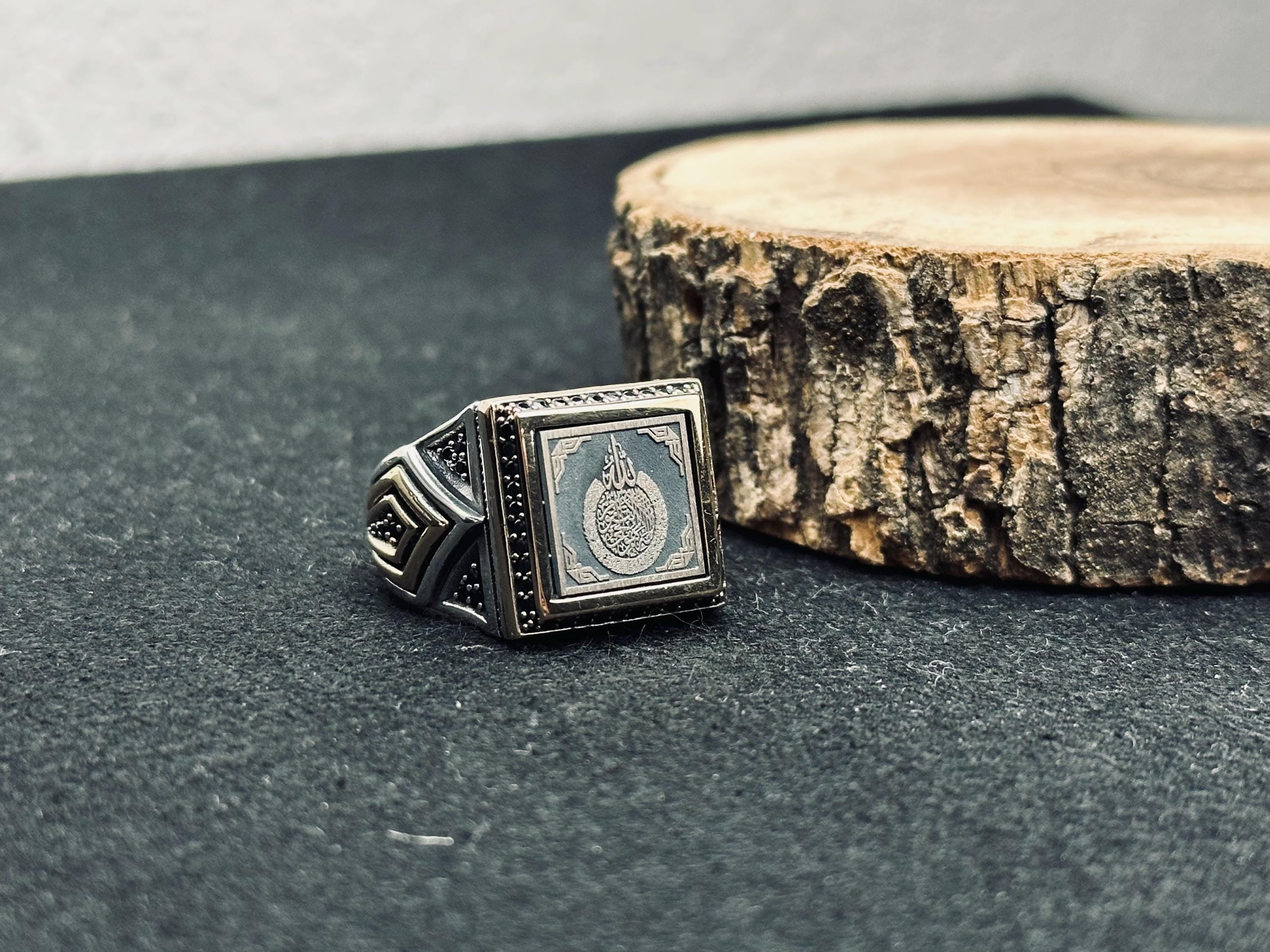 Arapça Kaligrafi Yüzük - Minimal El Yapımı Gümüş Takı
