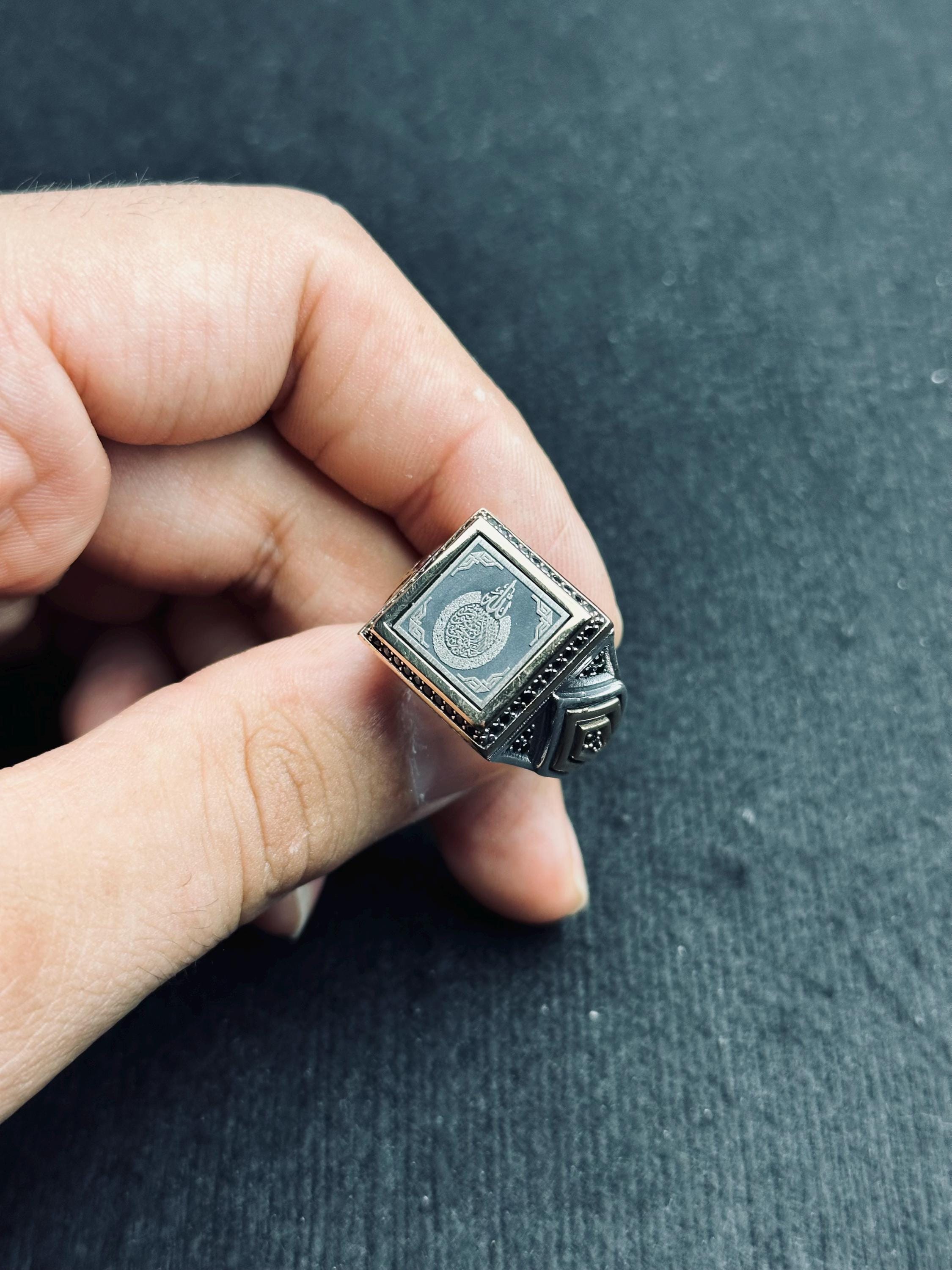 Arapça Kaligrafi Yüzük - Minimal El Yapımı Gümüş Takı