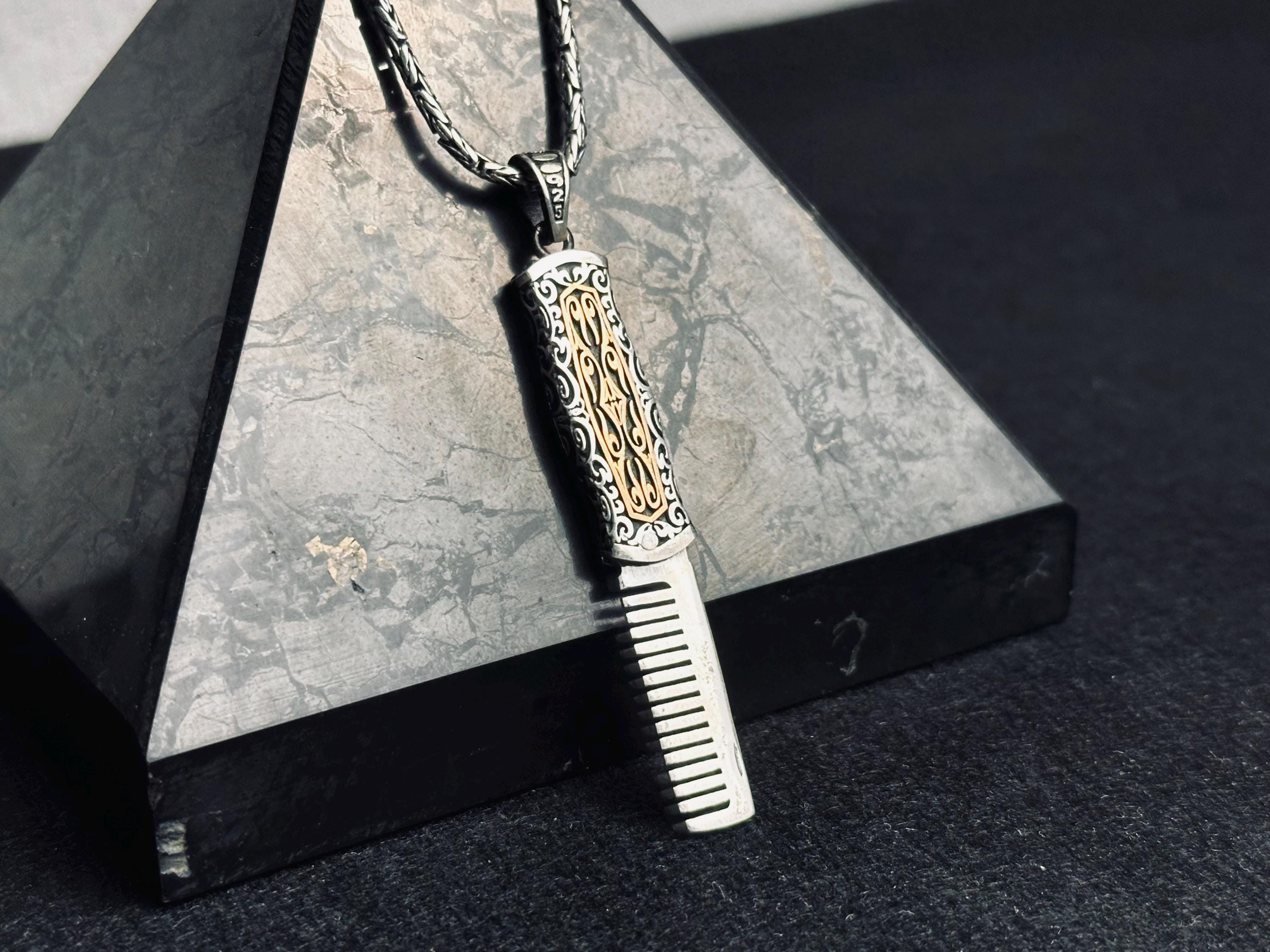 Berber Tarağı Kolye: Gümüş, El Yapımı - Maskülen Tarz